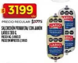 Supermercados DIA Lario salchichon primavera/con jamon oferta
