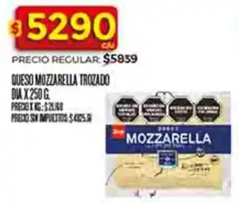 Dia mozzarella queso mozzarella trozado