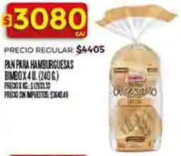 Supermercados DIA Bimbo pan para hamburguesas oferta