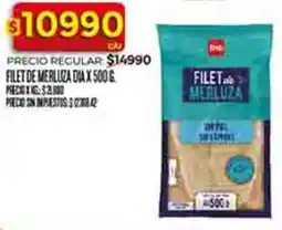 Supermercados DIA Dia filet de merluza oferta
