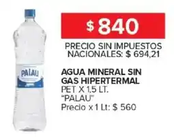 Carrefour Palau agua mineral sin gas hipertermal pet oferta