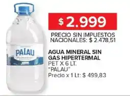 Carrefour Palau agua mineral sin gas hipertermal pet oferta