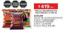 Carrefour Cordoobés alfajor dulce de leche/chocolate oferta