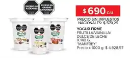 Carrefour Manfrey yogur firme frutilla/vainilla/ dulce de leche oferta