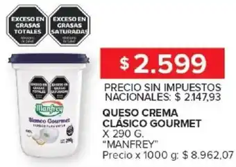 Manfrey queso crema clásico gourmet