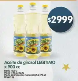 Supermercados Buenos Días Legitimo aceite de girasol oferta