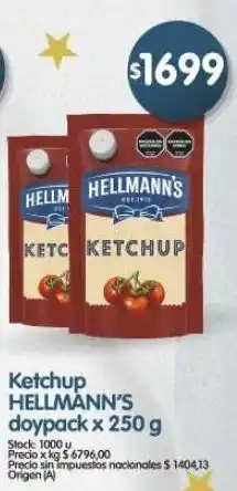 Supermercados Buenos Días Hellmann's ketchup doypack oferta