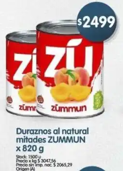 Supermercados Buenos Días Zummun duraznos al natural mitades oferta