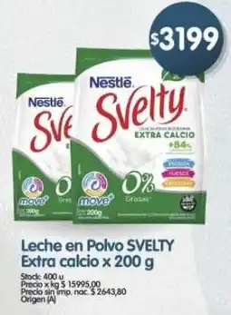 Supermercados Buenos Días Nestlé svelty leche en polvoextra calcio oferta