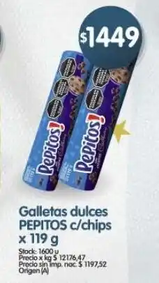 Supermercados Buenos Días Pepitos galletas dulces c/chips oferta