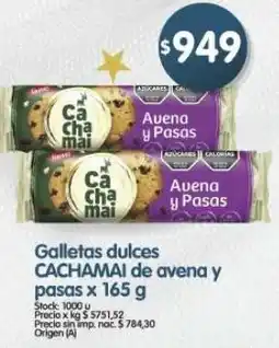 Supermercados Buenos Días Cachamai galletas dulces de avena y pasas oferta
