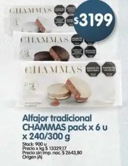 Supermercados Buenos Días Chammas alfajor tradicional pack oferta
