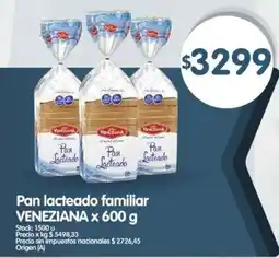 Supermercados Buenos Días Veneziana pan lacteado familiar oferta