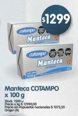 Supermercados Buenos Días Cotampo manteca oferta