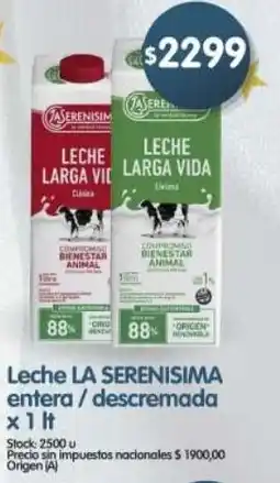 Supermercados Buenos Días La serenisima leche entera/descremada oferta