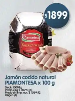 Supermercados Buenos Días Piamontesa jamón cocido natural oferta