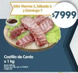 Supermercados Buenos Días Costilla de cerdo oferta