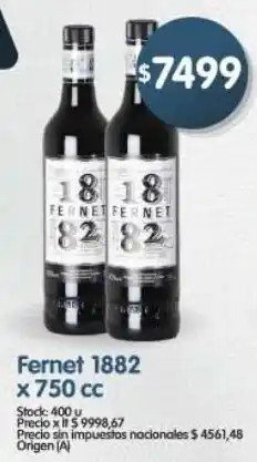 Supermercados Buenos Días Fernet 1882 oferta