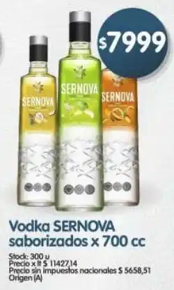 Supermercados Buenos Días Sernova vodka saborizados oferta