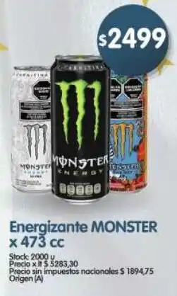 Supermercados Buenos Días Monster energizante oferta