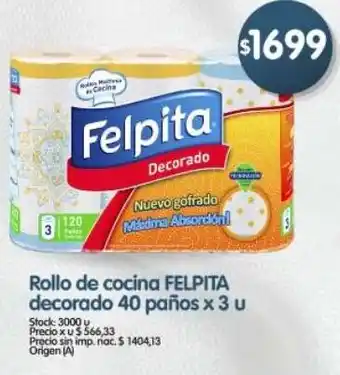 Supermercados Buenos Días Felpita rollo de cocina decorado oferta
