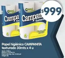 Supermercados Buenos Días Campanita papel higiénico texturado oferta