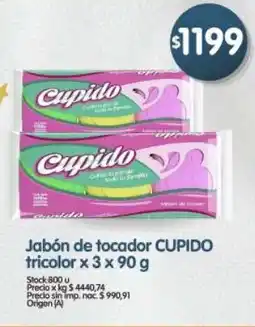 Supermercados Buenos Días Cupido jabón de tocador tricolor oferta