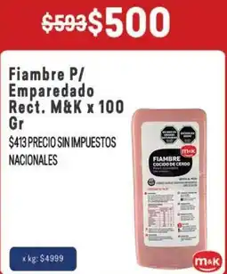 Makro M&K fiambre p/ emparedado rect. oferta