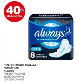 Atomo Conviene Always protectores/ toallas femeninas oferta