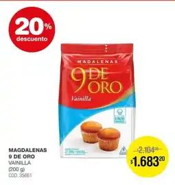 Atomo Conviene 9 de oro magdalenas vainilla oferta