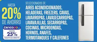 Aires acondicionados, heladeras, freezers, cavas, lavarropas, lavasecarropas, de ahorro lavavajillas, secarropas