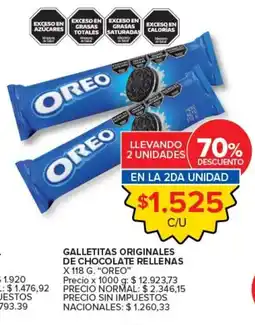 Carrefour Express Oreo galletitas originales de chocolate rellenas oferta