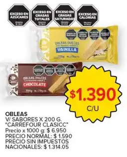 Carrefour Express Carrefour clasicc obleas v/ sabores oferta