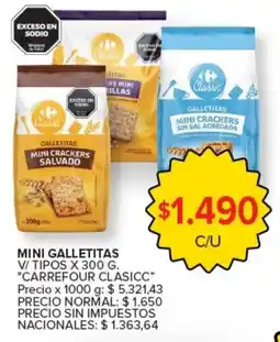 Carrefour Express Carrefour clasicc mini galletitas v/ tipos oferta