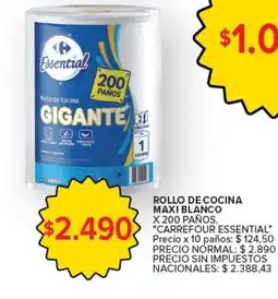 Carrefour Express Carrefour essential rollo de cocina maxi blanco oferta