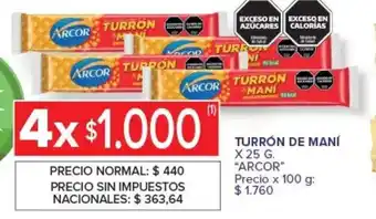 Carrefour Express Arcor turrón de maní oferta