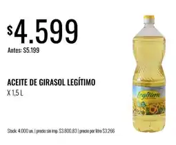 Supermercados Tadicor Legítimo aceite de girasol oferta