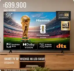 Supermercados Tadicor Hisense smart tv 58" oferta