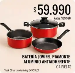 Supermercados Tadicor Batería jovifel piamonte aluminio antiadherente oferta