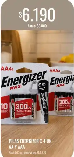 Supermercados Tadicor Energizer pilas AA y AAA oferta
