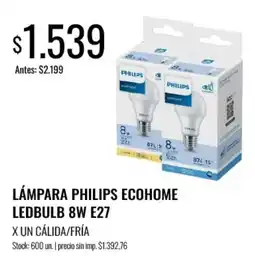Supermercados Tadicor Philips lámpara ecohome ledbulb oferta