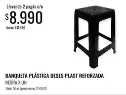 Supermercados Tadicor Banqueta plástica deses plast reforzada negra oferta