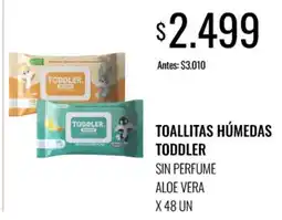 Supermercados Tadicor Toallitas húmedas toddler sin perfume aloe vera oferta