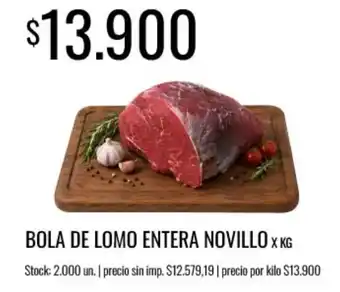 Supermercados Tadicor Bola de lomo entera novillo oferta