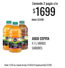 Supermercados Tadicor Cepita jugo varios sabores oferta