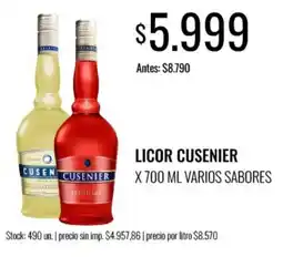 Supermercados Tadicor Cusenier licor varios sabores oferta