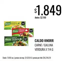 Supermercados Tadicor Knorr caldo carne / gallina verdura oferta