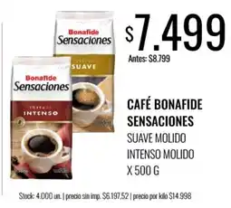 Supermercados Tadicor Bonafide café sensaciones suave molido intenso molido oferta