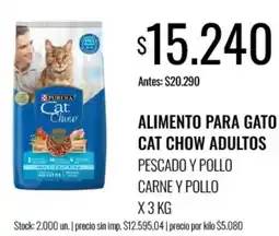 Supermercados Tadicor Cat chow alimento para gato adultos pescado y pollo carne y pollo oferta