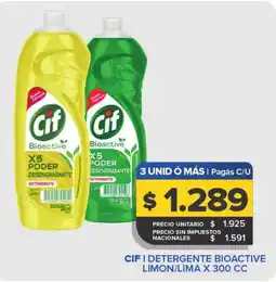 Carrefour Maxi Cif detergente bioactive limon/lima oferta
